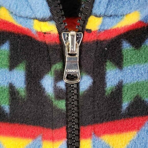 Chaps Sport Fleece Jacket Plus Size 3X Aztec Southwestern Full Zip LS - Picture 7 of 11